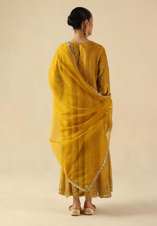 Afsana yellow kalidar kurta set