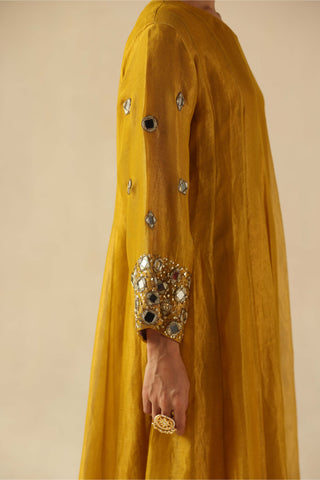 Afsana yellow kalidar kurta set