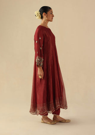 Afsana garnet kalidar kurta set