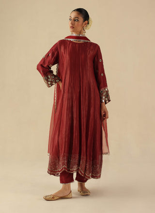 Afsana garnet kalidar kurta set