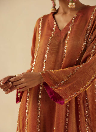 Jhoomar garnet kurta set