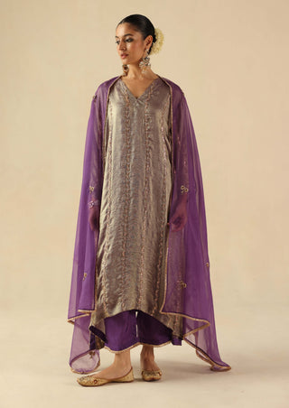 Jhoomar purple kurta set