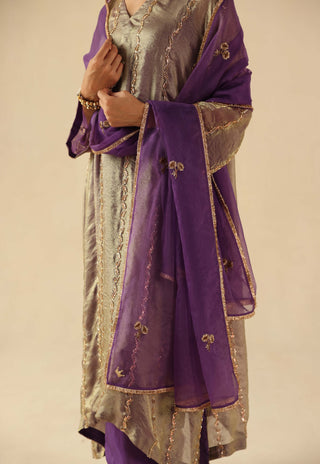 Jhoomar purple kurta set