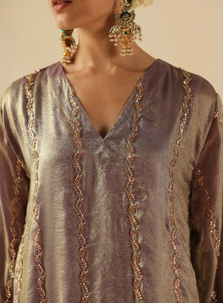 Jhoomar purple kurta set