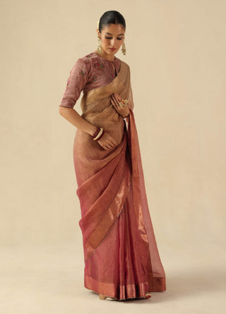 Taj gul peach sari and blouse