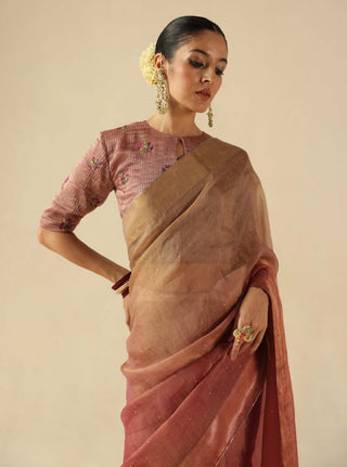 Taj gul peach sari and blouse