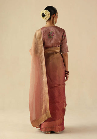 Taj gul peach sari and blouse