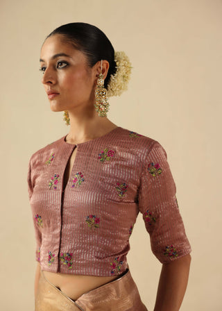 Taj gul peach sari and blouse