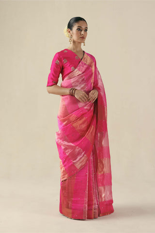 Amber fuchsia sari and blouse