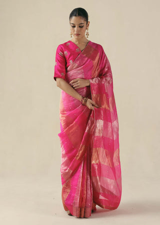 Amber fuchsia sari and blouse