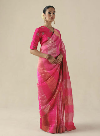 Amber fuchsia sari and blouse