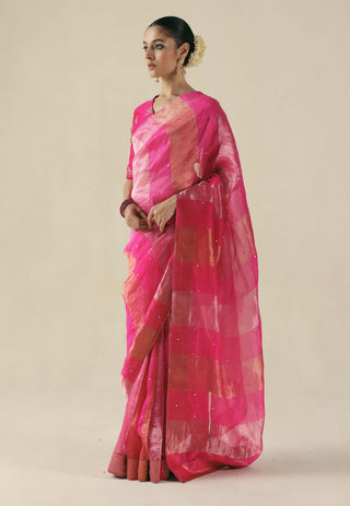 Amber fuchsia sari and blouse
