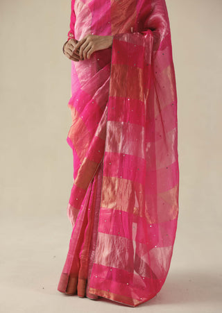 Amber fuchsia sari and blouse