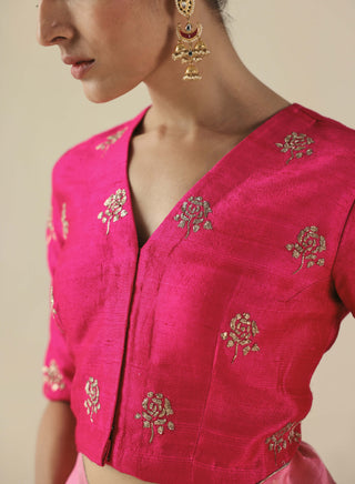 Amber fuchsia sari and blouse