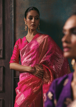Amber fuchsia sari and blouse