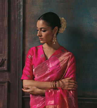 Amber fuchsia sari and blouse