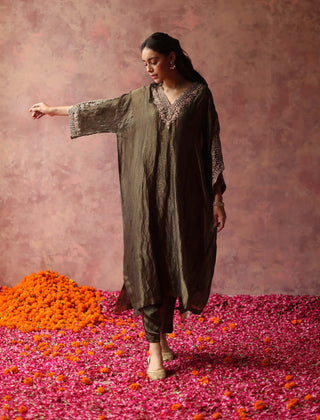 Begum Pret-Heer Olive Phiran Set-INDIASPOPUP.COM
