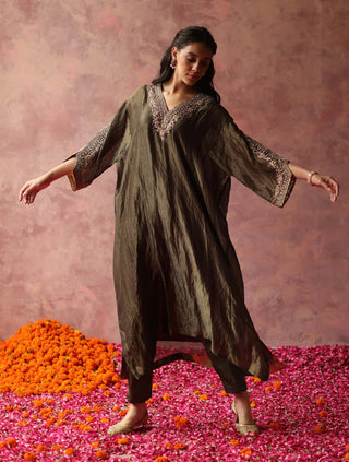 Begum Pret-Heer Olive Phiran Set-INDIASPOPUP.COM