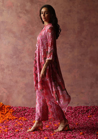 Begum Pret-Meherunissa Pink Kurta And Palazzo-INDIASPOPUP.COM