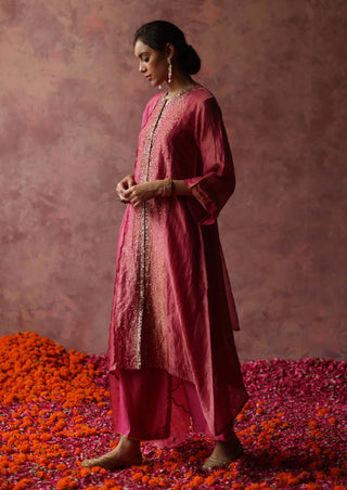 Begum Pret-Paakizah Pink Kurta Set-INDIASPOPUP.COM