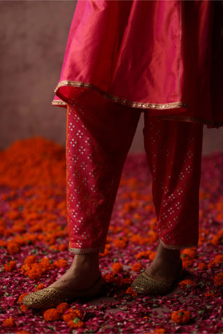 Begum Pret-Rumi Pink Orange Kurta Set-INDIASPOPUP.COM