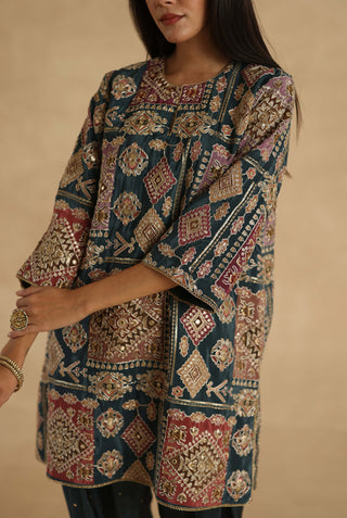 Indigo manik kurta and pants