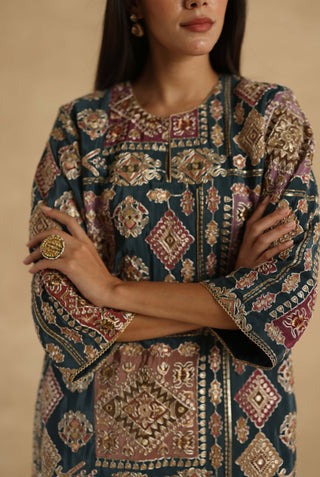 Indigo manik kurta and pants