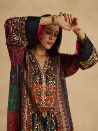 MultiColor meenakari kurta with pants
