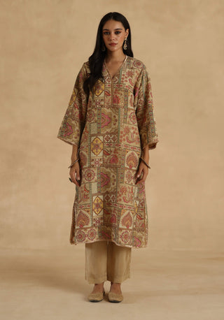 Ivory-pink tarini suit set