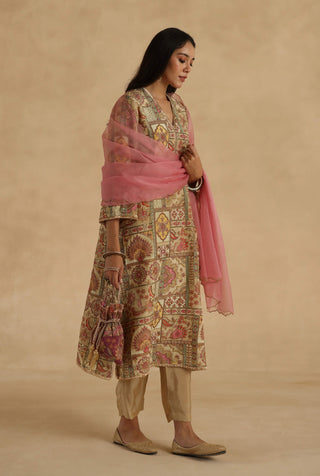 Ivory-pink tarini suit set