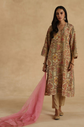 Ivory-pink tarini suit set