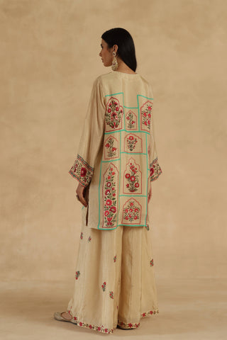Beige lila sharara set