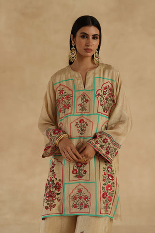 Beige lila sharara set