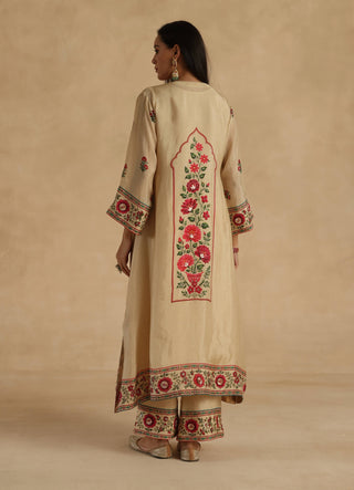 Beige bagh silk kurta set