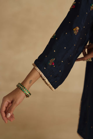 Blue-olive sawai kurta set