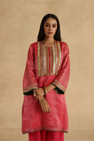 Pink bindiya kurta set