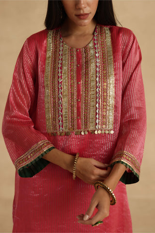 Pink bindiya kurta set