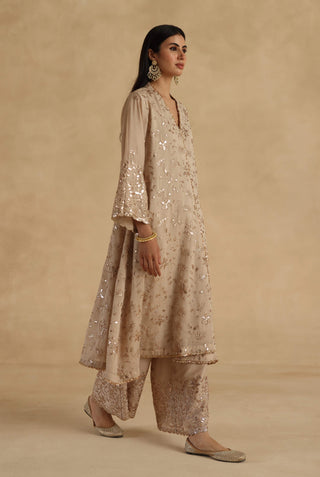 Beige ghazal kurta set