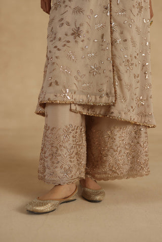 Beige ghazal kurta set