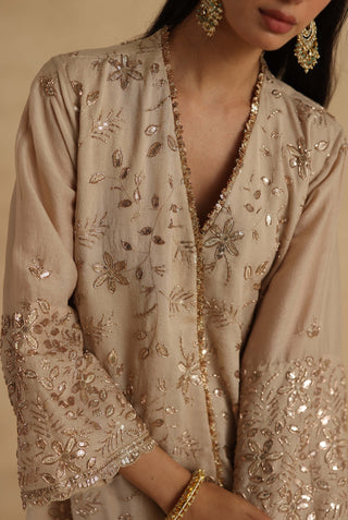 Beige ghazal kurta set