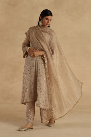 Beige ghazal kurta set
