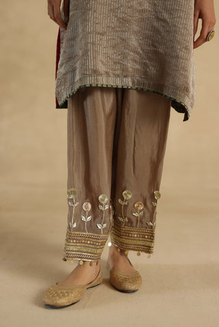 Gray bindiya embroidered kurta set