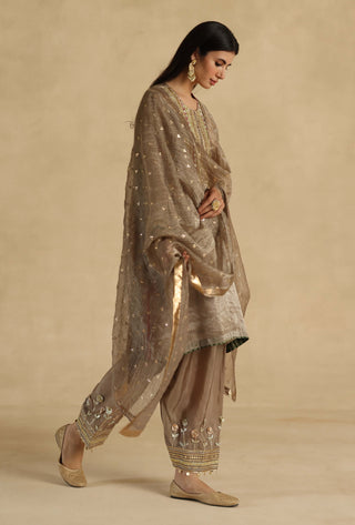 Gray bindiya embroidered kurta set