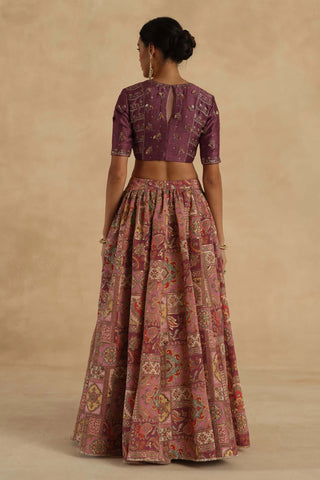 Plum kangna lehenga set