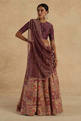 Plum kangna lehenga set