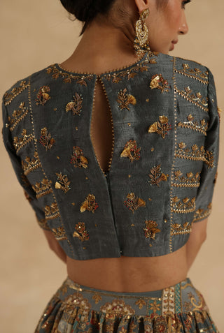 Gray kangna lehenga set