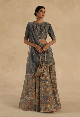 Gray kangna lehenga set