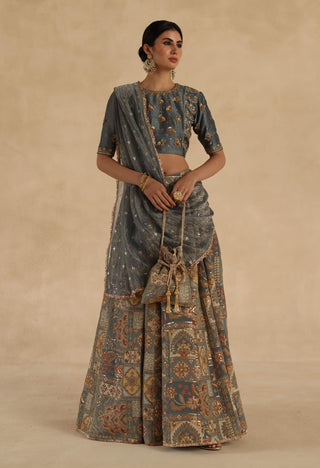 Gray kangna lehenga set