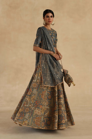 Gray kangna lehenga set
