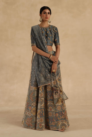 Gray kangna lehenga set